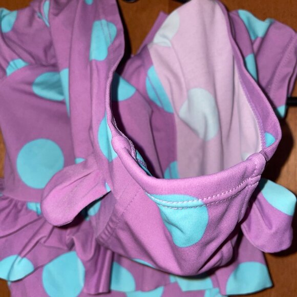 BabyGap Purple & Blue Polka Dot Ruffle Swimsuit 0-3 Months - Picture 5 of 6